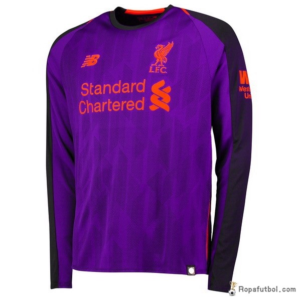 Camiseta Liverpool Replica Segunda Ropa Manga Larga 2018/19 Purpura